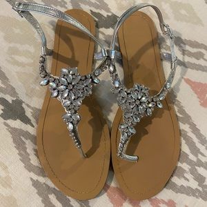 Jeweled T Strap Sandal David’s Bridal Sandal